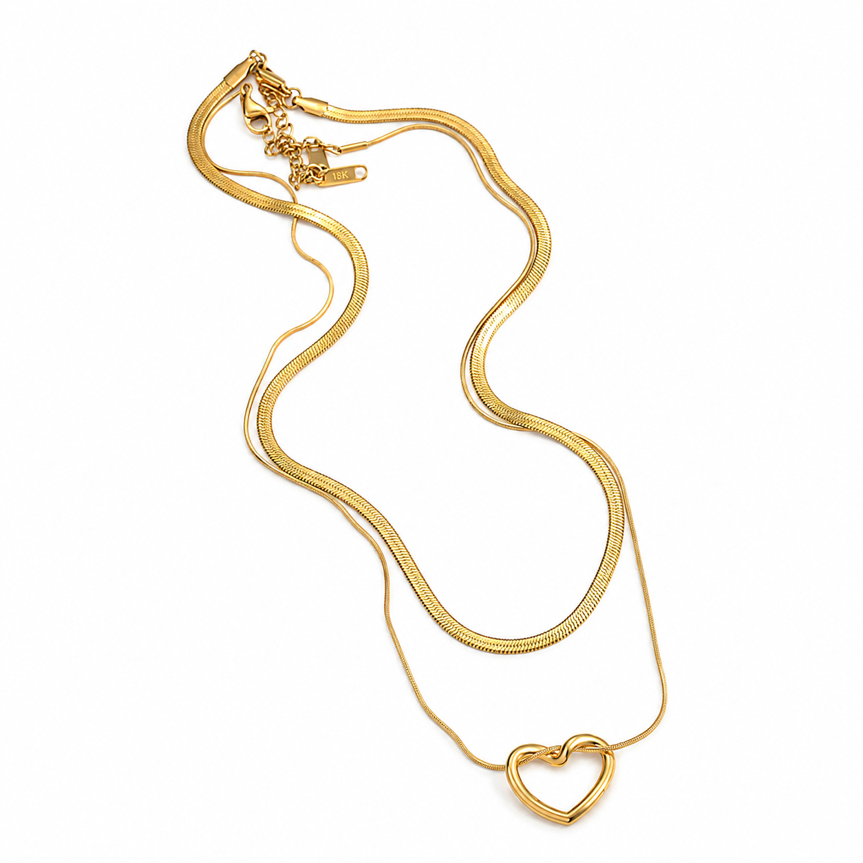 Heart Layered Gold Necklace - SN953