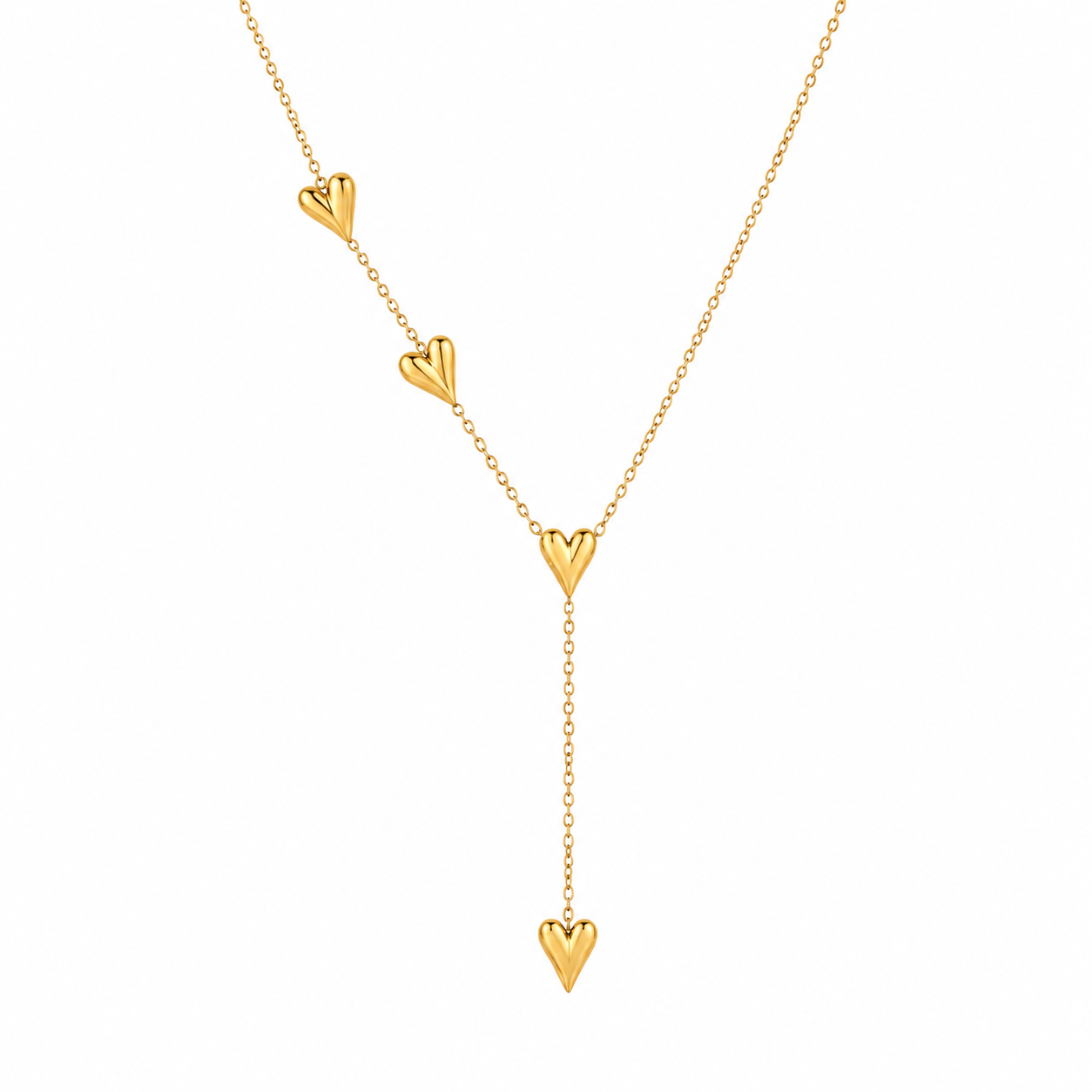 Puff Heart Gold Necklace - SN971