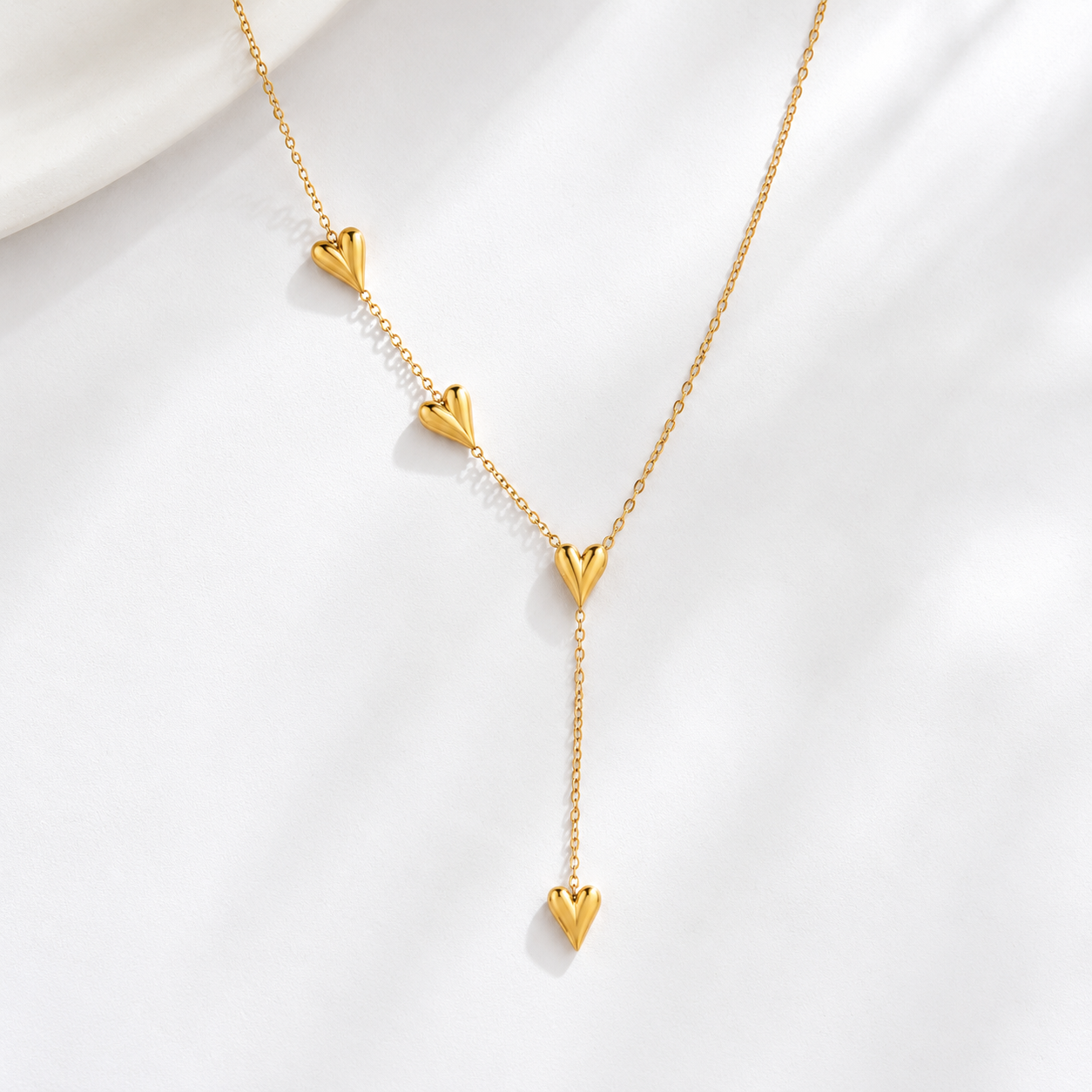 Puff Heart Gold Necklace - SN971