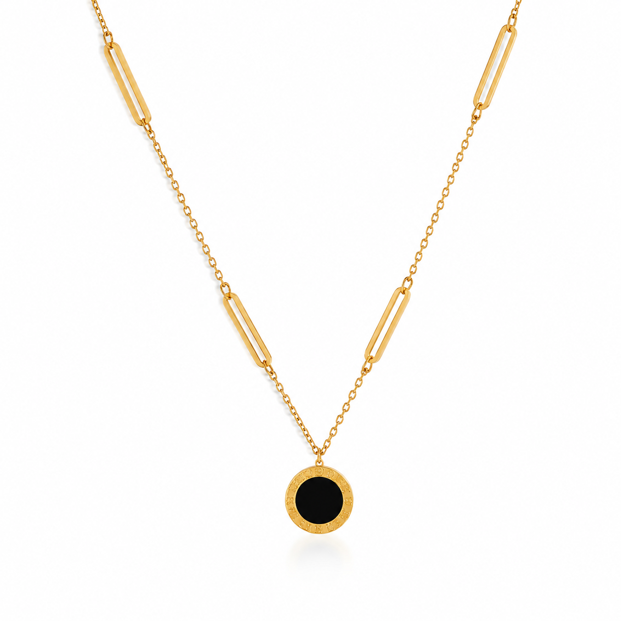 Black & White Clover Gold Necklace - SN830
