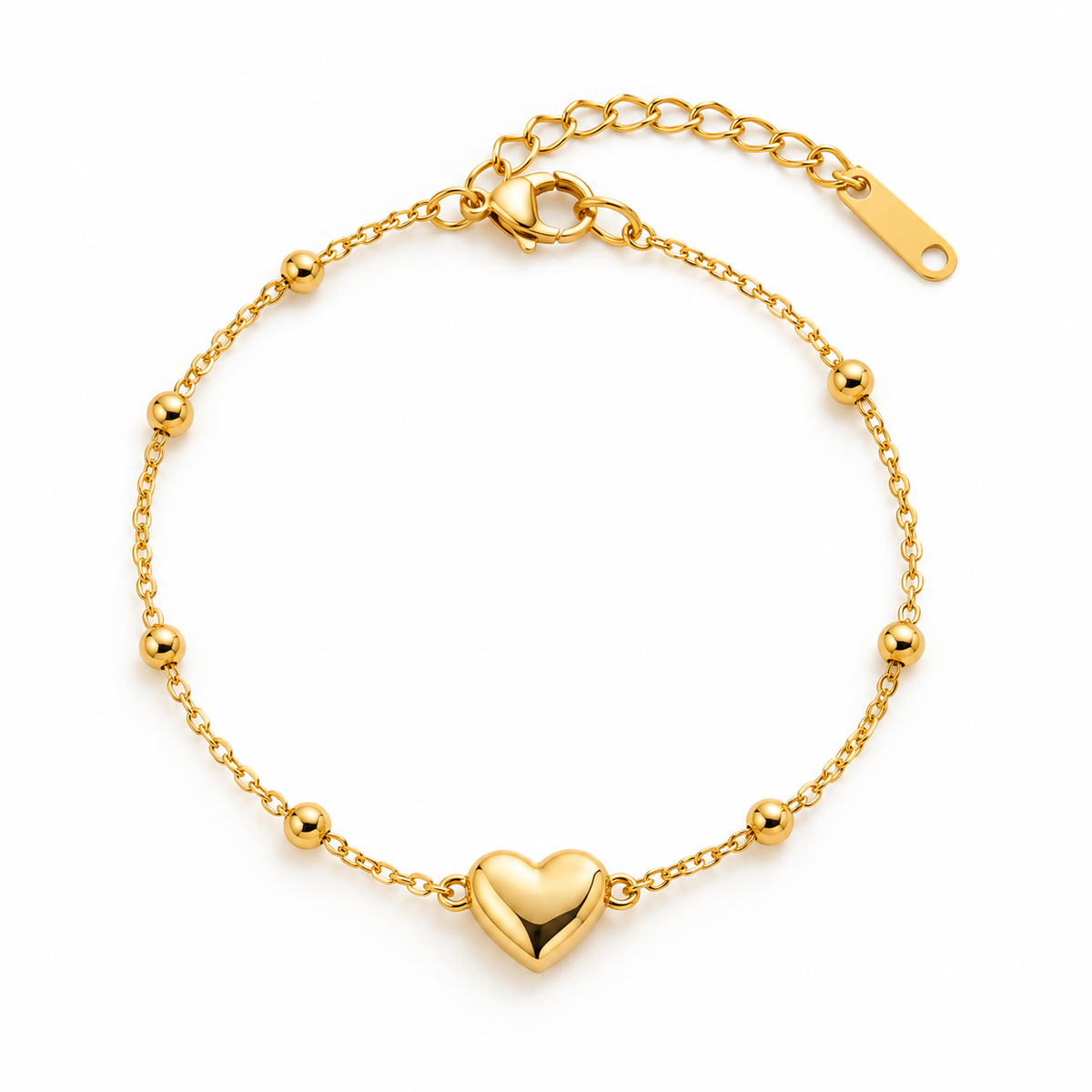 GOLD PLATED HEART WRAPAROUND BRACELET SN574