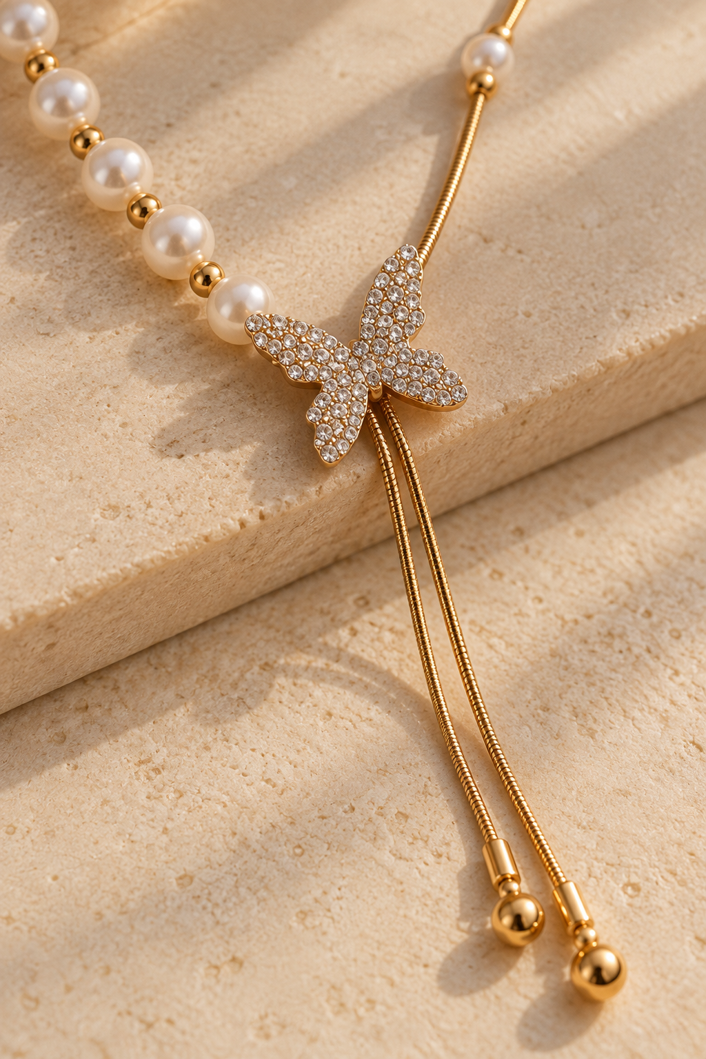 Korean Butterfly Pearl Necklace SN196