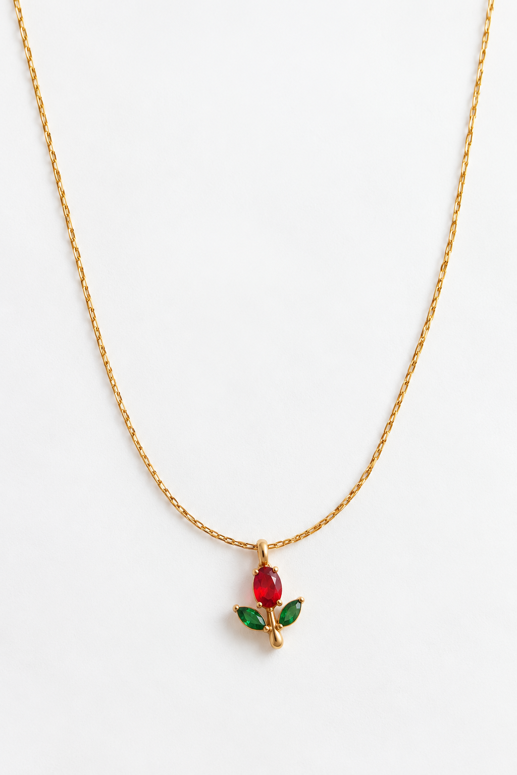 RED MINIMAL TULIP NECK CHAIN