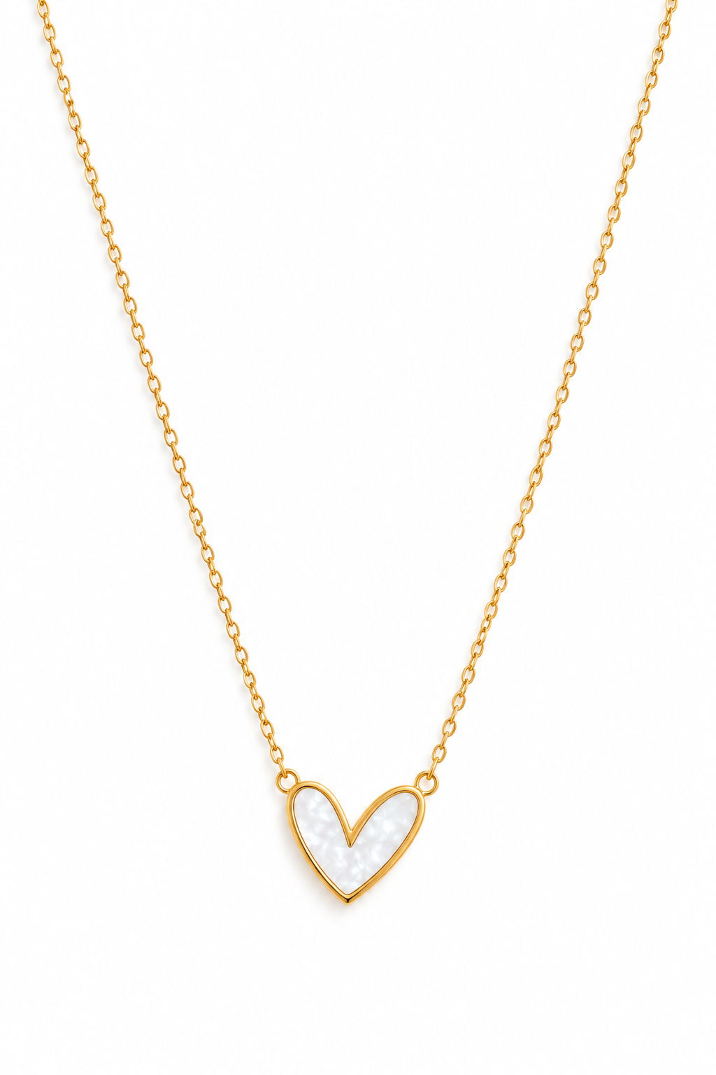 White Heart Pendant Necklace SN633